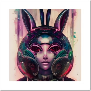 Cyberpunk Bunny is Watching You Posters and Art